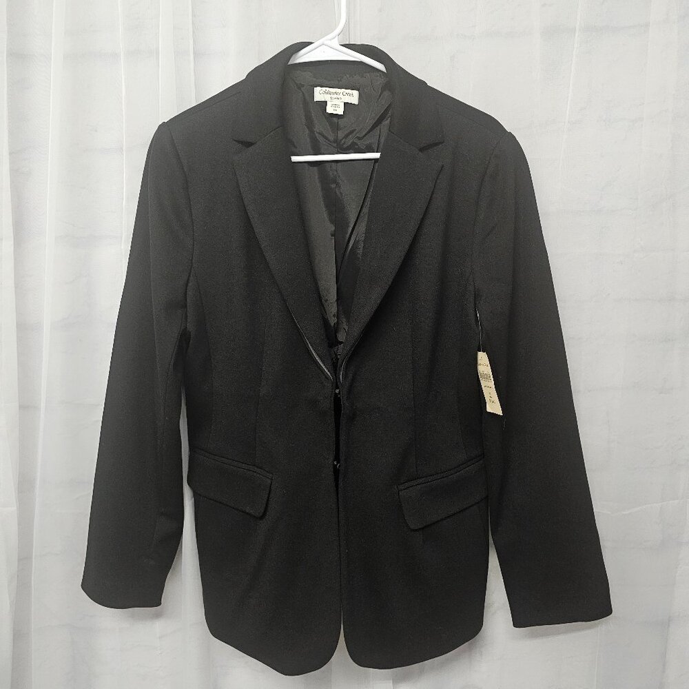 Coldwater Creek Blazer Black Ponte Classic Jersey Stretch Comfort 10 NWT